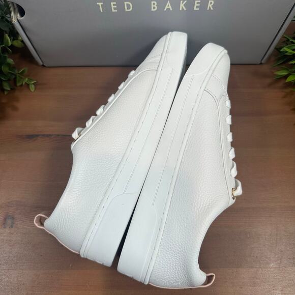 Ted Baker Women's Pink White Leather Sneakers Size 8.5 - Picture 6 of 9